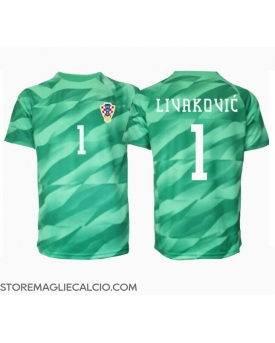 Croazia Dominik Livakovic #1 Portiere Maglia Gara Trasferta Repliche Europei 2024